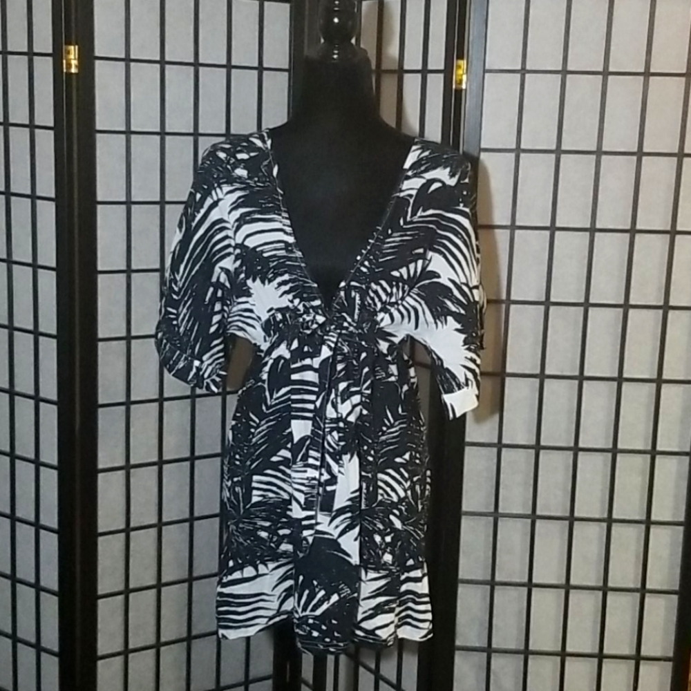 Palm Print Beach Cover Up Old Navy sz L